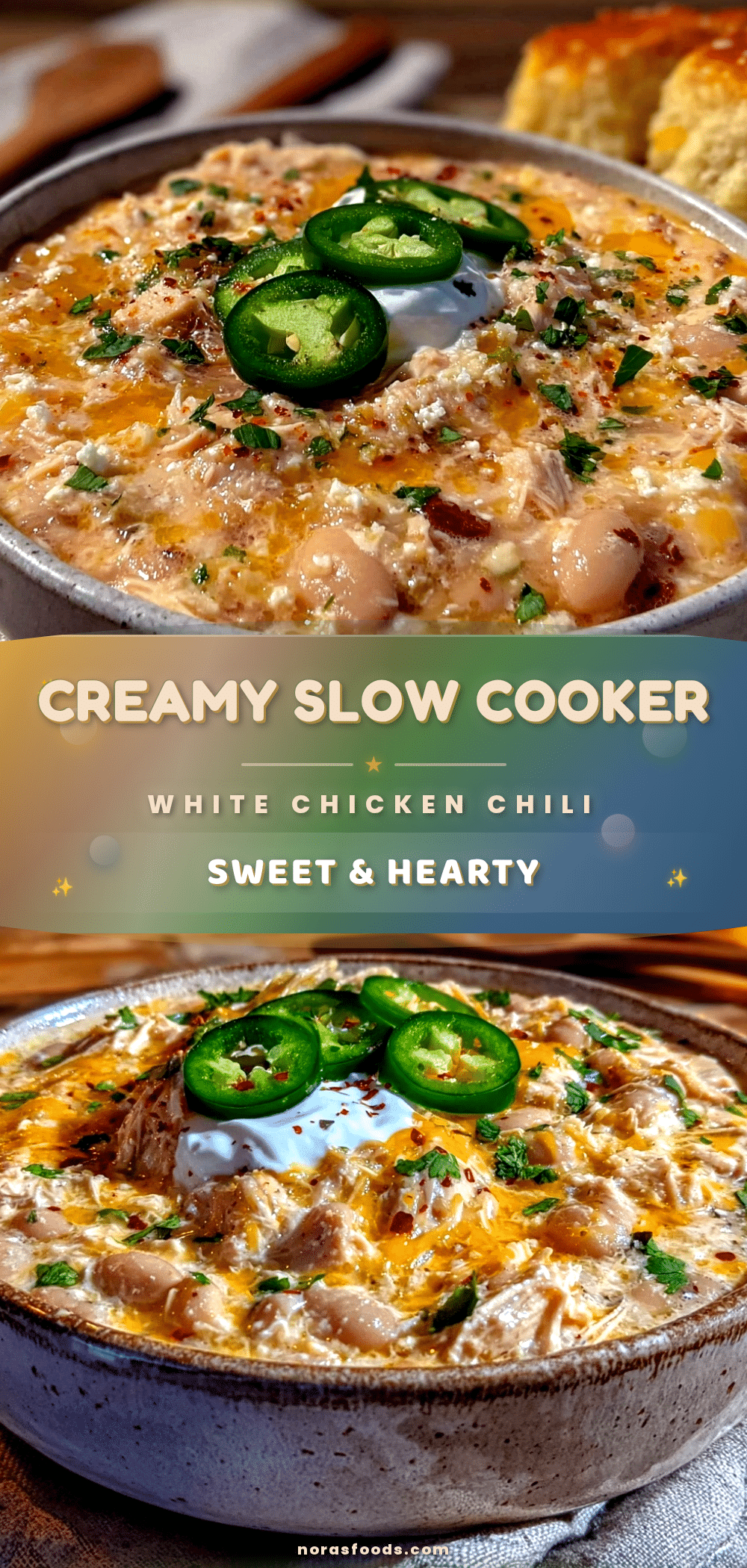 creamy slow cooker white chicken chili recipe