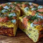 creamy smoked salmon frittata - featured image