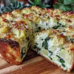 creamy spinach artichoke quiche - featured image