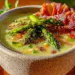 creamy spring asparagus and leek bisque - featured image