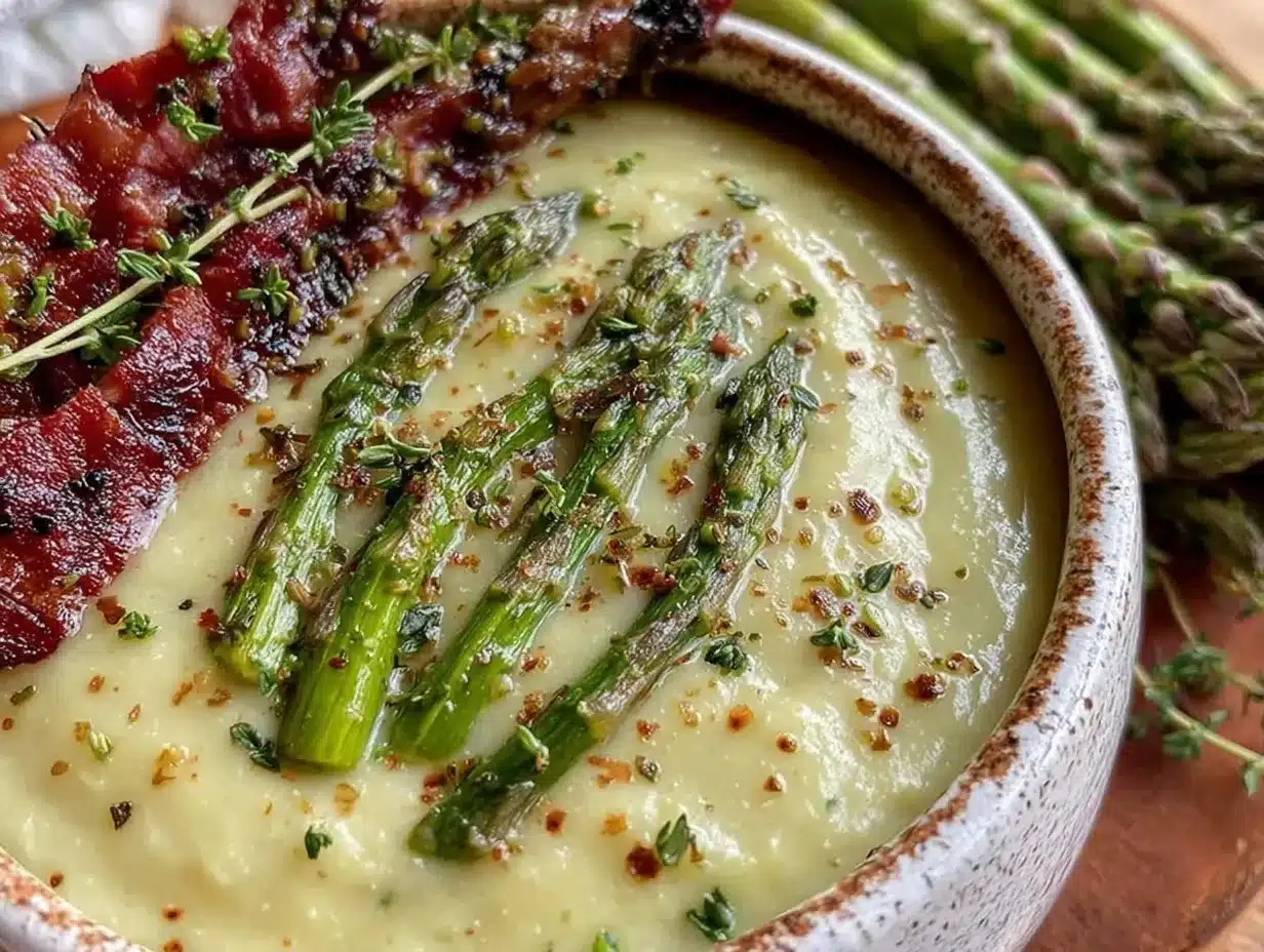 creamy spring asparagus and leek bisque preparation steps