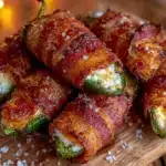 crispy air fryer bacon wrapped jalapeno poppers - featured image