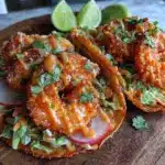 crispy air fryer bang bang shrimp tacos - featured image