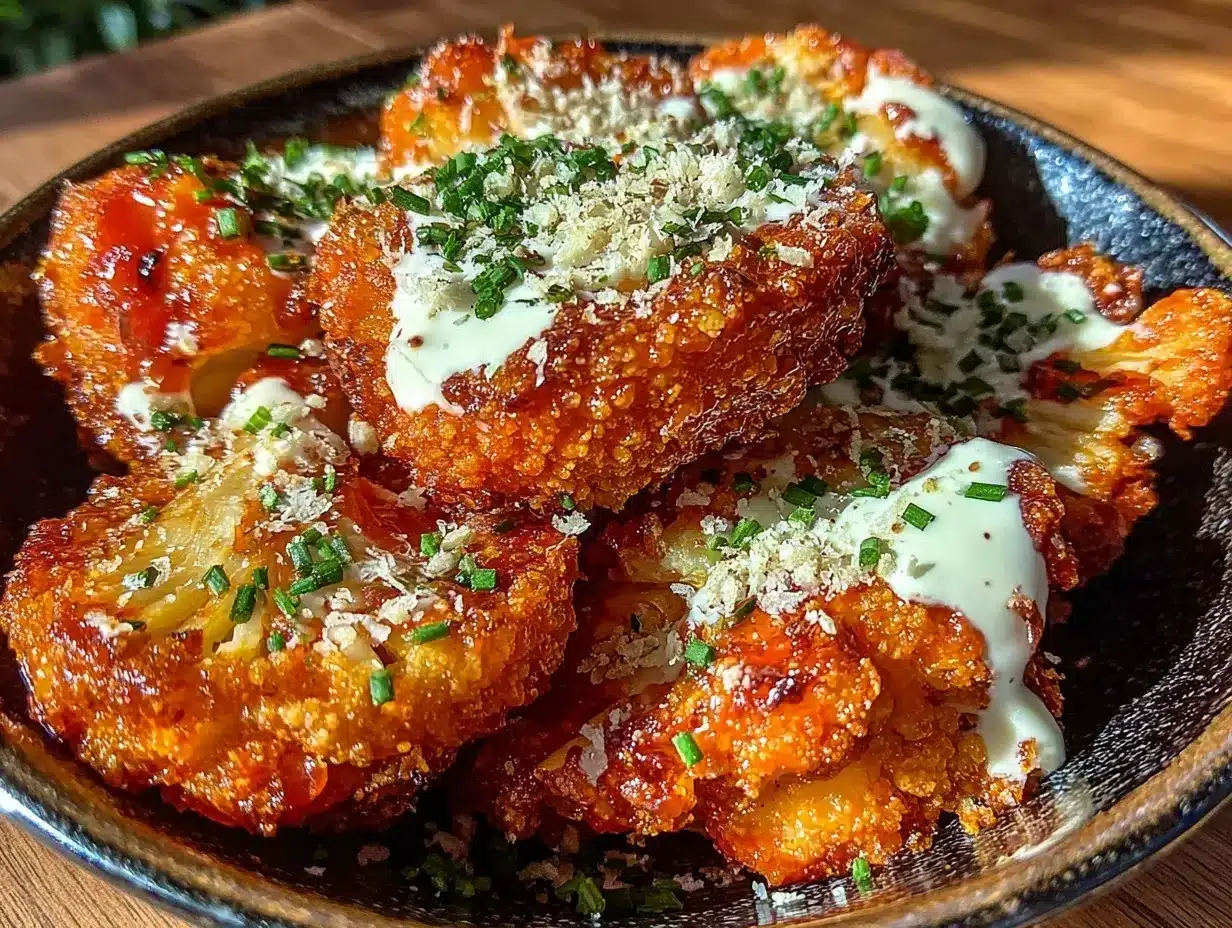 crispy air fryer buffalo cauliflower bites preparation steps