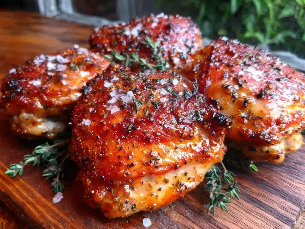 crispy air fryer chicken thighs - featured image