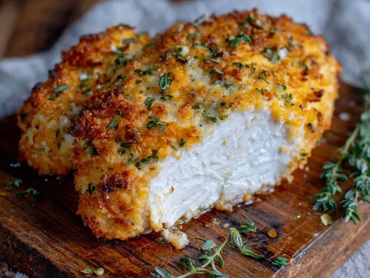 crispy baked parmesan crusted chicken breast preparation steps
