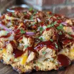 crispy bbq chicken flatbread pizza - featured image