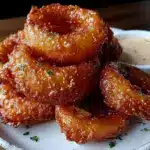 crispy beer battered onion rings - featured image