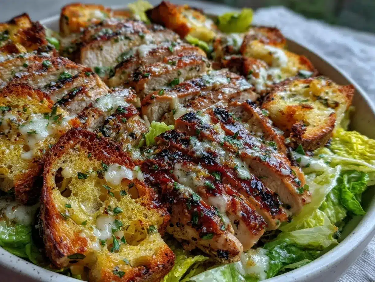 crispy grilled chicken caesar salad preparation steps