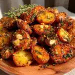 crispy lemon herb roasted fingerling potatoes - featured image