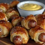 crispy mini hot dog pigs in blankets - featured image