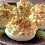 dill pickle deviled eggs - featured image