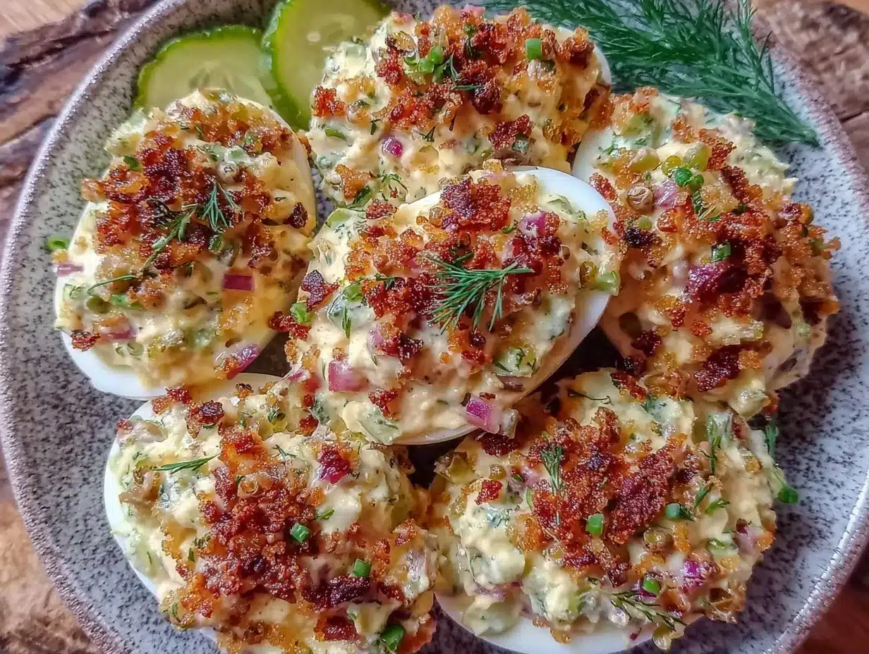 dill pickle deviled eggs preparation steps