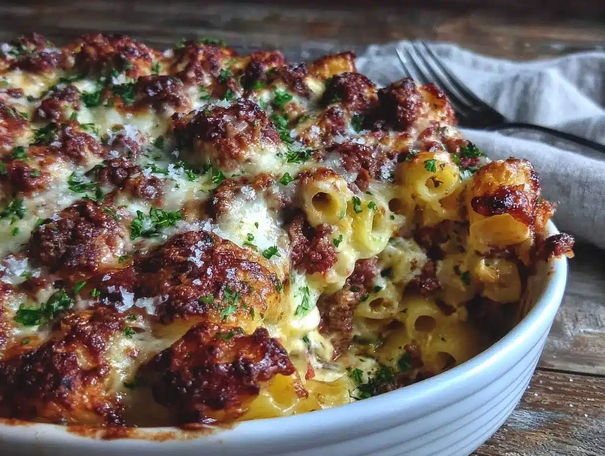easy cheesy beef pasta bake preparation steps