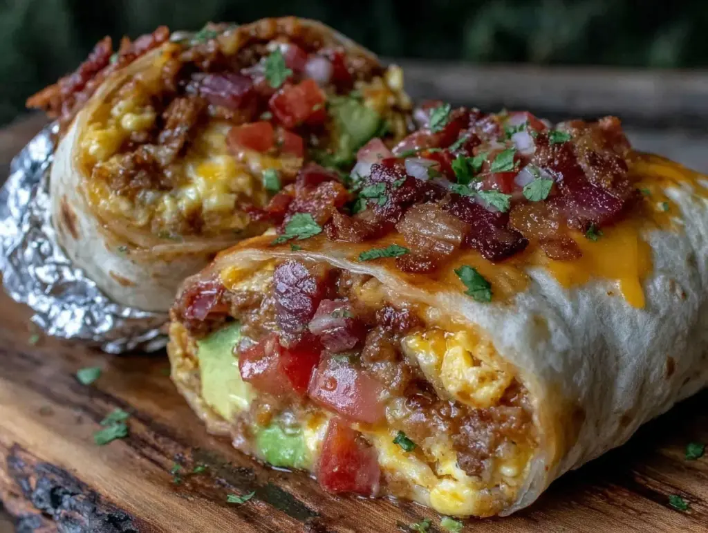 easy cheesy breakfast burrito foil packets - featured image