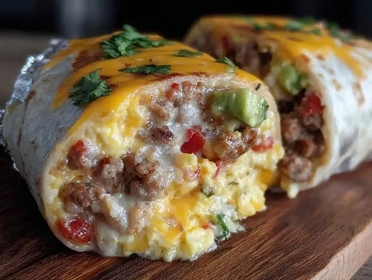 easy cheesy breakfast burrito foil packets preparation steps