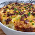 easy cheesy crockpot hashbrown casserole - featured image