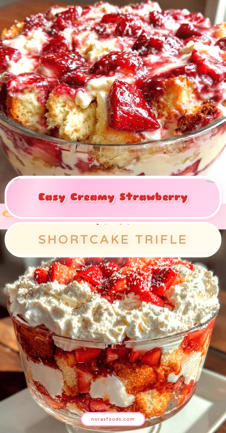 easy creamy strawberry shortcake trifle recipe