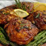 easy crispy lemon garlic chicken thighs - featured image