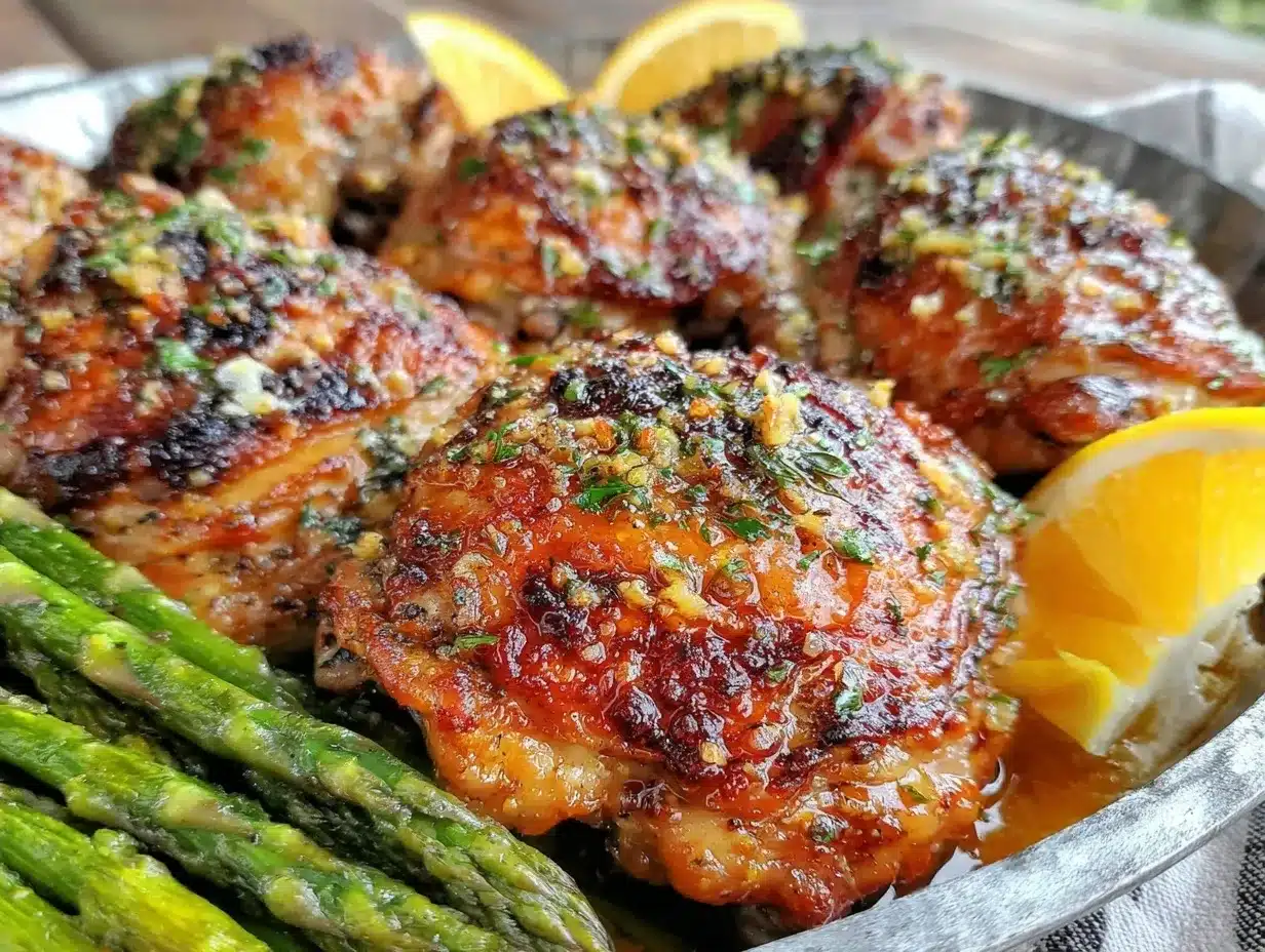 easy crispy lemon garlic chicken thighs preparation steps