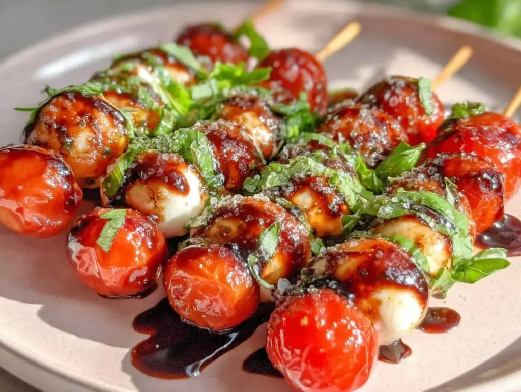 easy fresh caprese skewers - featured image