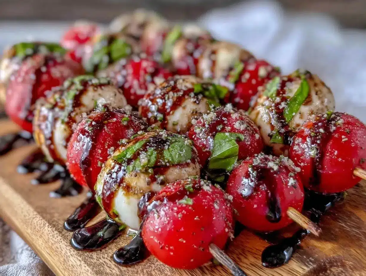 easy fresh caprese skewers preparation steps