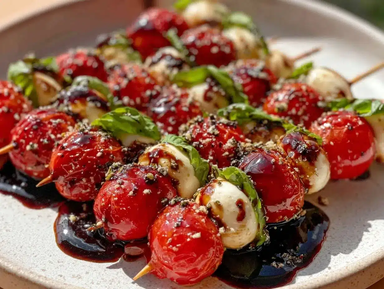 easy fresh caprese skewers preparation steps