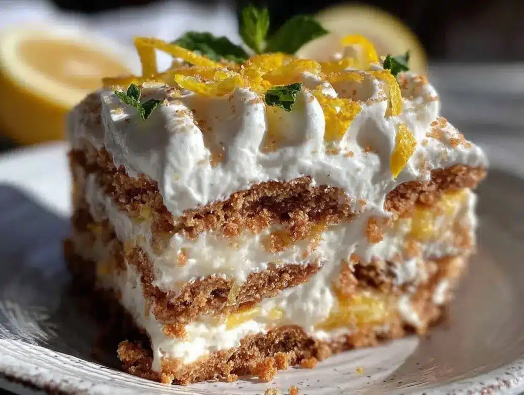 easy no bake lemon icebox cake - featured image