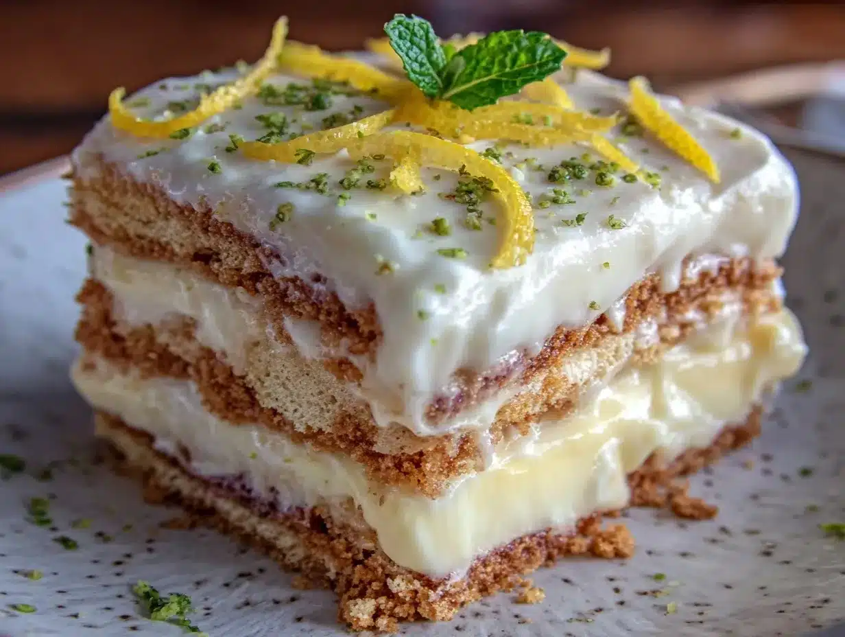 easy no bake lemon icebox cake preparation steps