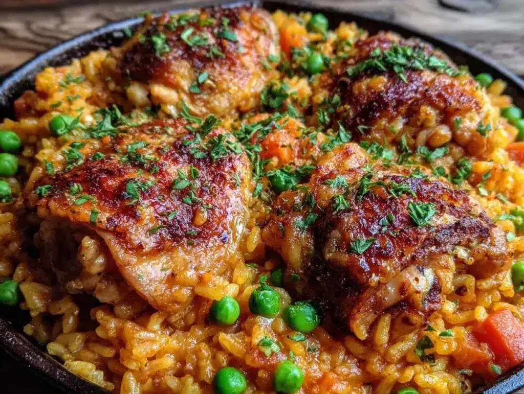easy one-pan chicken and rice dinner - featured image