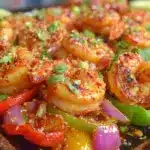 easy sheet pan shrimp fajitas - featured image