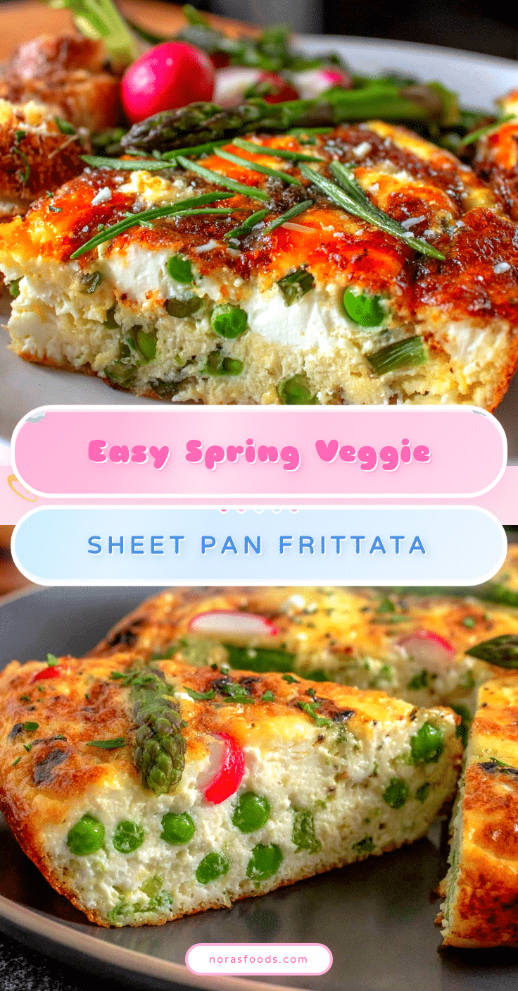 easy spring veggie sheet pan frittata with goat cheese recipe