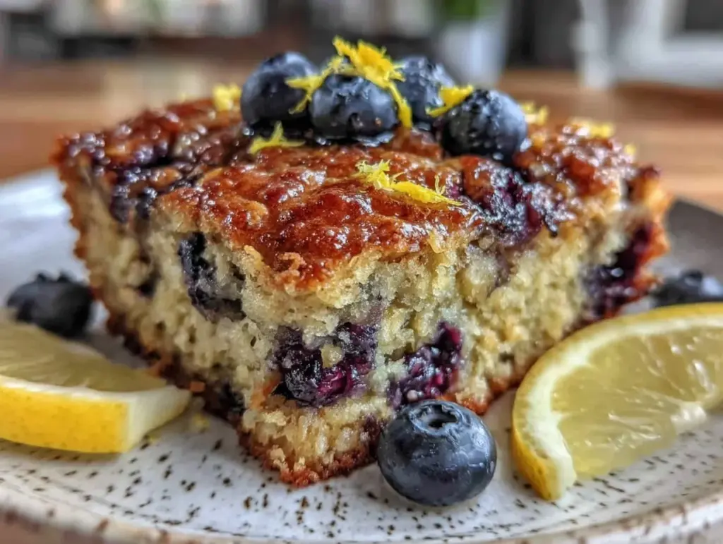 easy zesty blueberry baked oatmeal - featured image