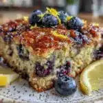 easy zesty blueberry baked oatmeal - featured image