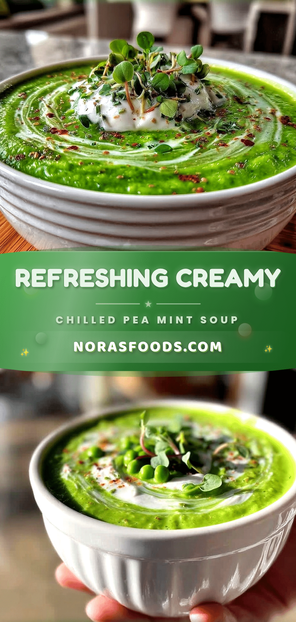 fresh chilled pea and mint soup recipe