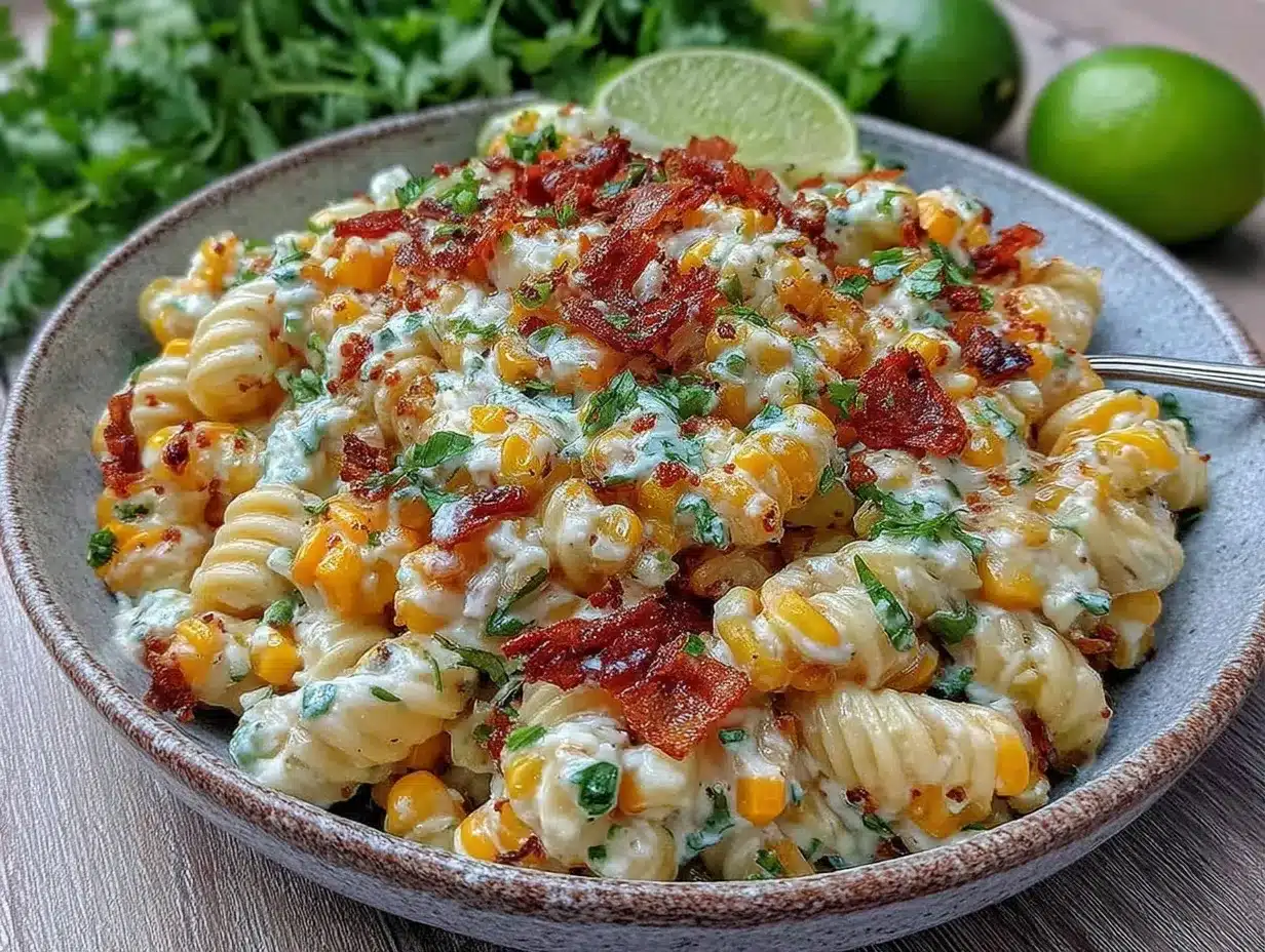 fresh cilantro lime street corn pasta salad preparation steps