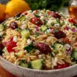 fresh greek orzo salad - featured image