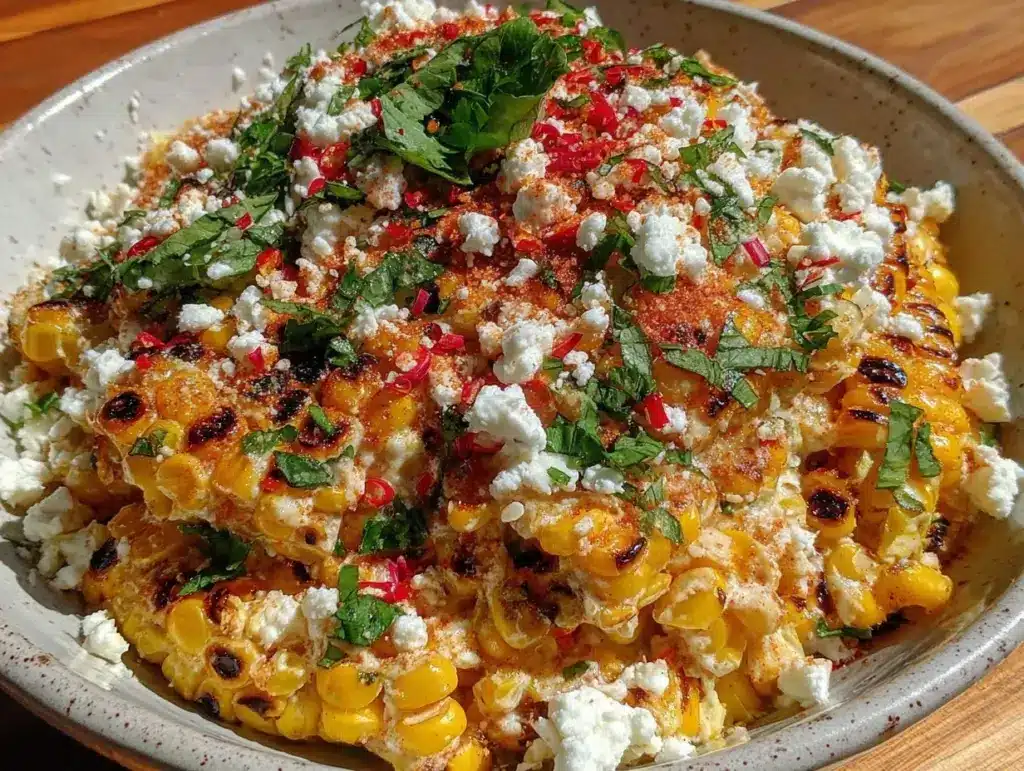 fresh grilled street corn salad - featured image
