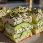 fresh herb cream cheese cucumber sandwiches - featured image