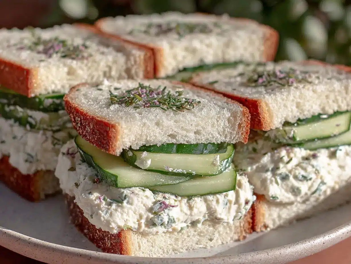 fresh herb cream cheese cucumber sandwiches preparation steps