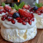 fresh mini fruit tart pavlovas - featured image