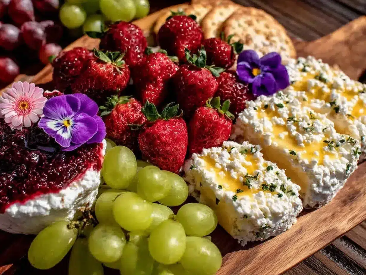fresh spring charcuterie board preparation steps