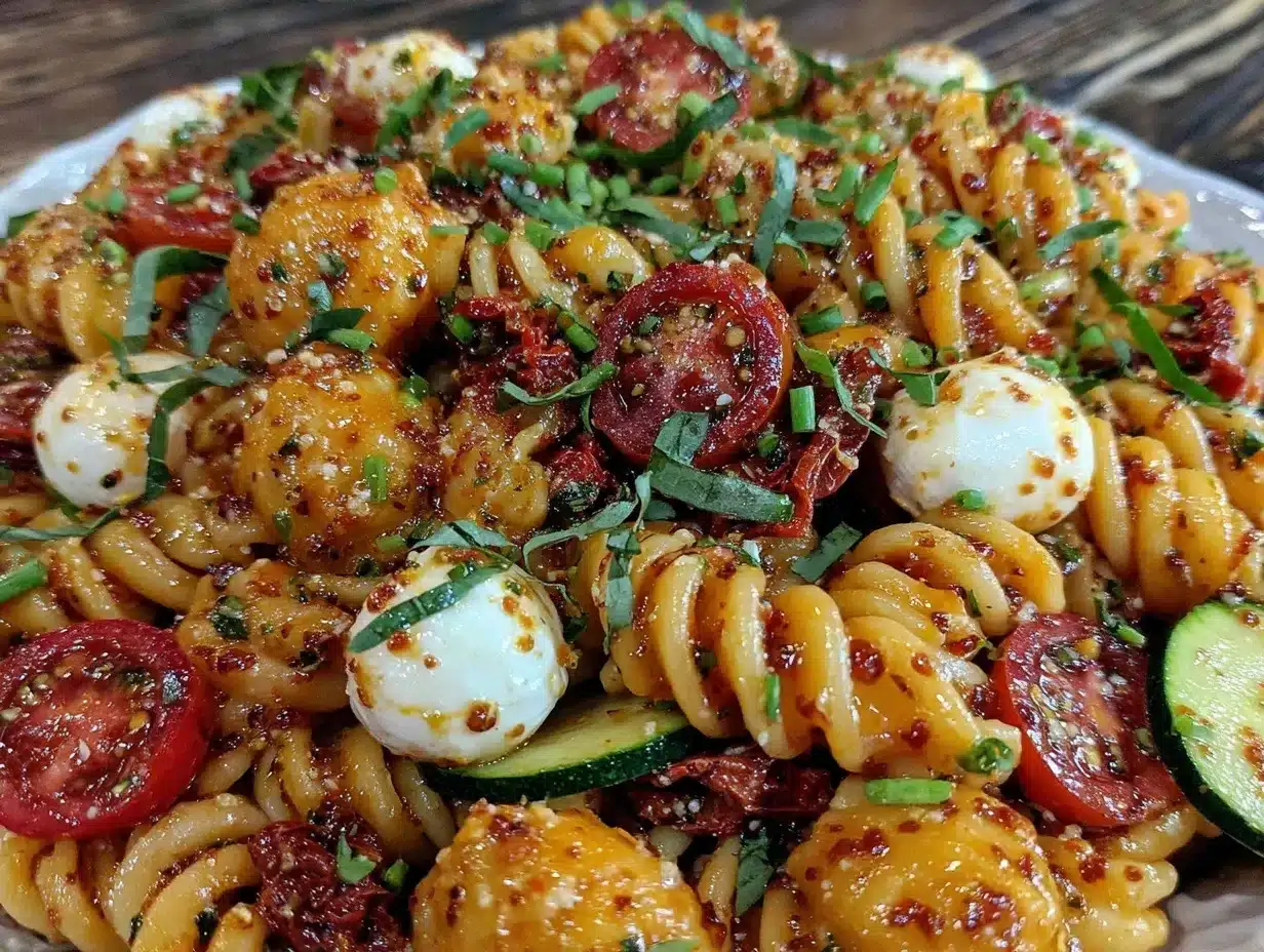 fresh summer pasta salad preparation steps