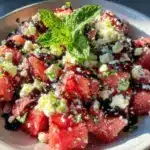 fresh watermelon feta mint salad - featured image