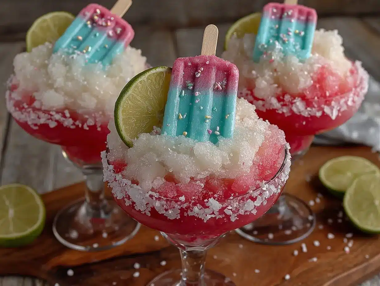 frozen Bomb Pop margaritas preparation steps