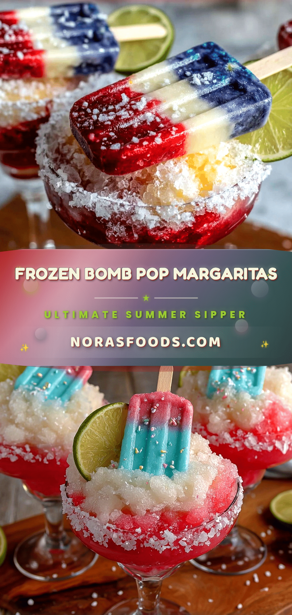 frozen Bomb Pop margaritas recipe