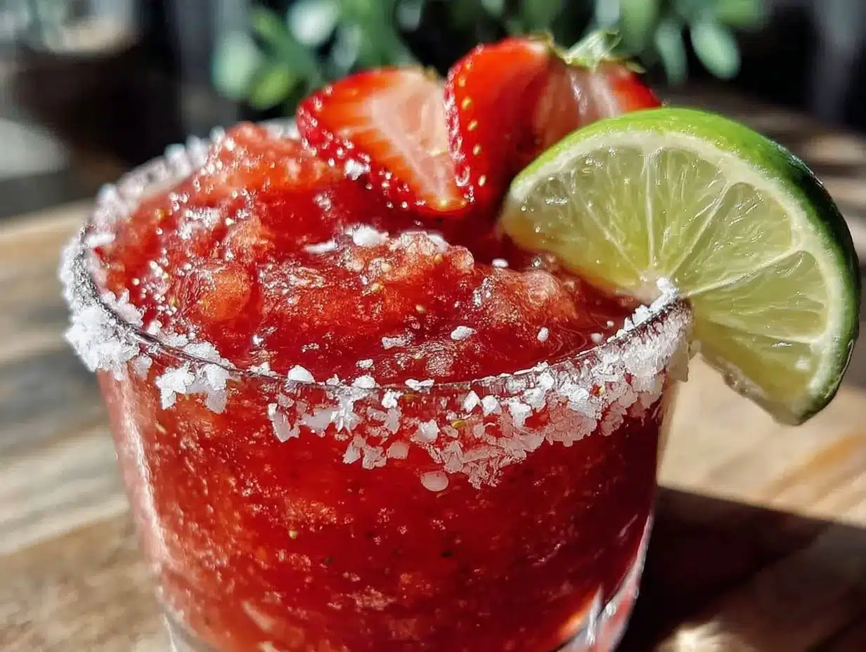 frozen strawberry margarita preparation steps