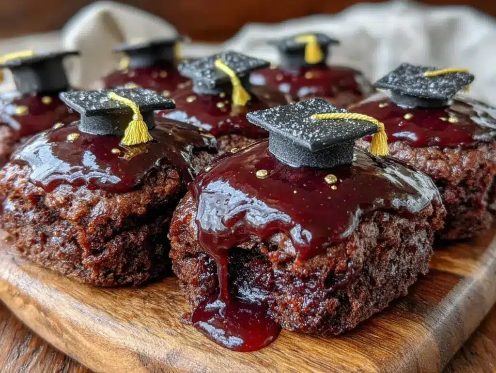 graduation cap brownie bites - featured image
