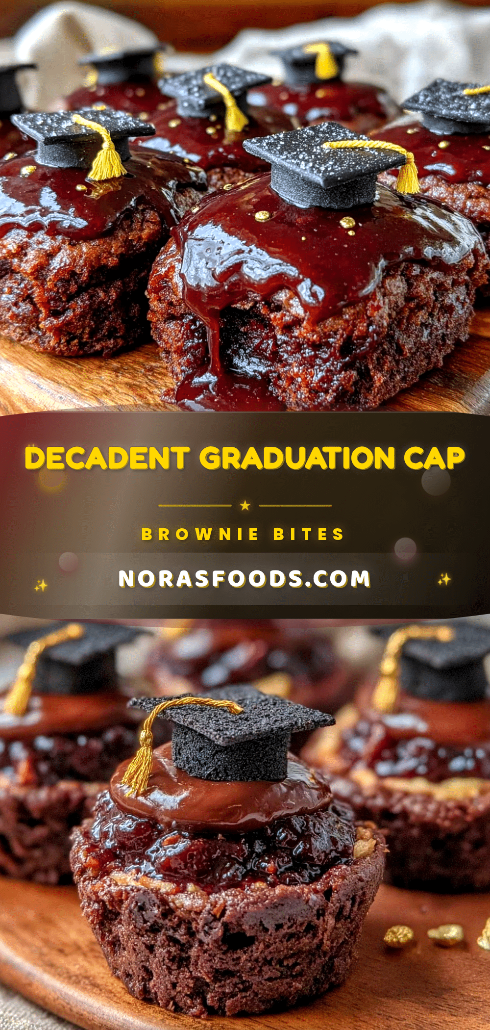graduation cap brownie bites recipe