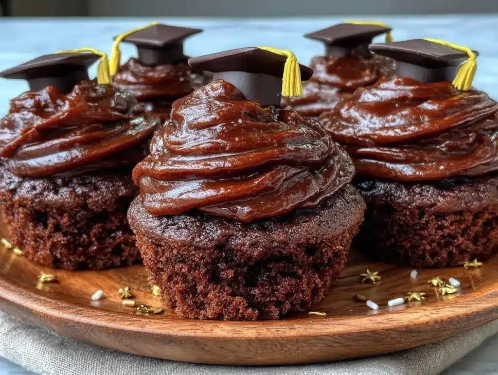 Graduation Cap Chocolate Cupcakes - featured image